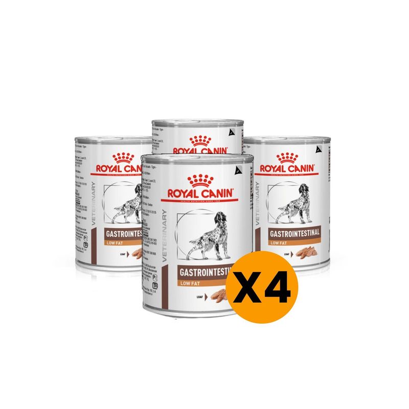 ROYAL CANIN - Alimento Royal Canin Gastrointestinal Low Fat lata 420g - Pack X4