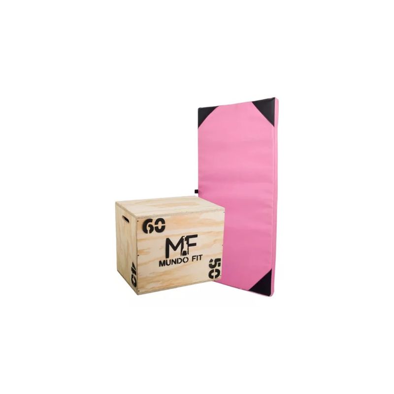GENERICO - Cajón Pliométrico 50x60cm + Colchoneta Oxford 150x50x5cm Gym