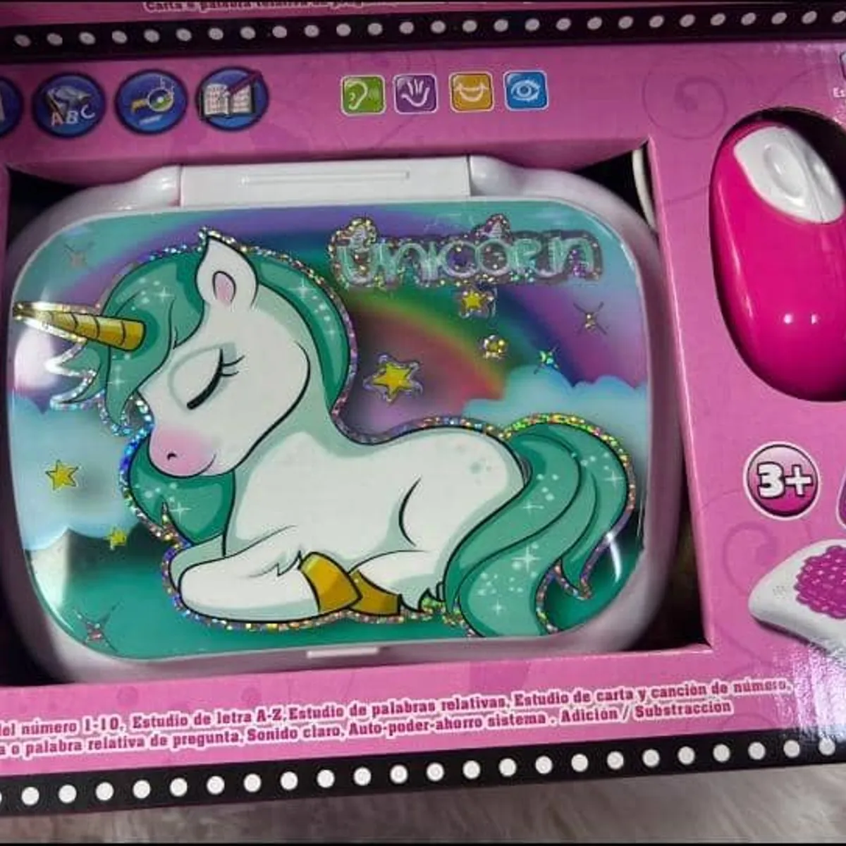 GENERICO - COMPUTADORA INTERACTIVA ESPAÑOL-INGLES ROSA UNICORNIO WYM