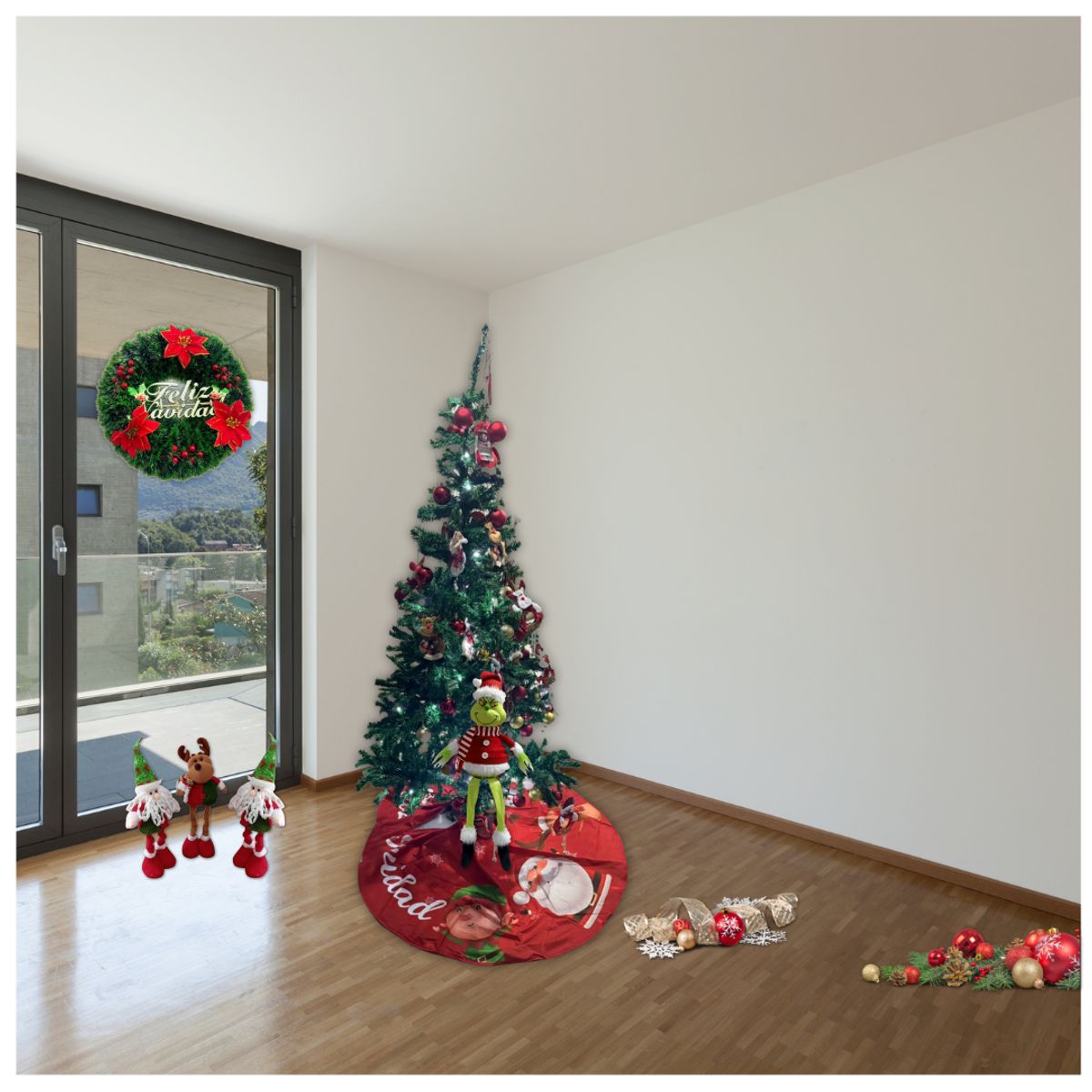 GENERAL TIRE - Árbol Pino Verde Con Decoración Incluida Adornos Navidad 210m