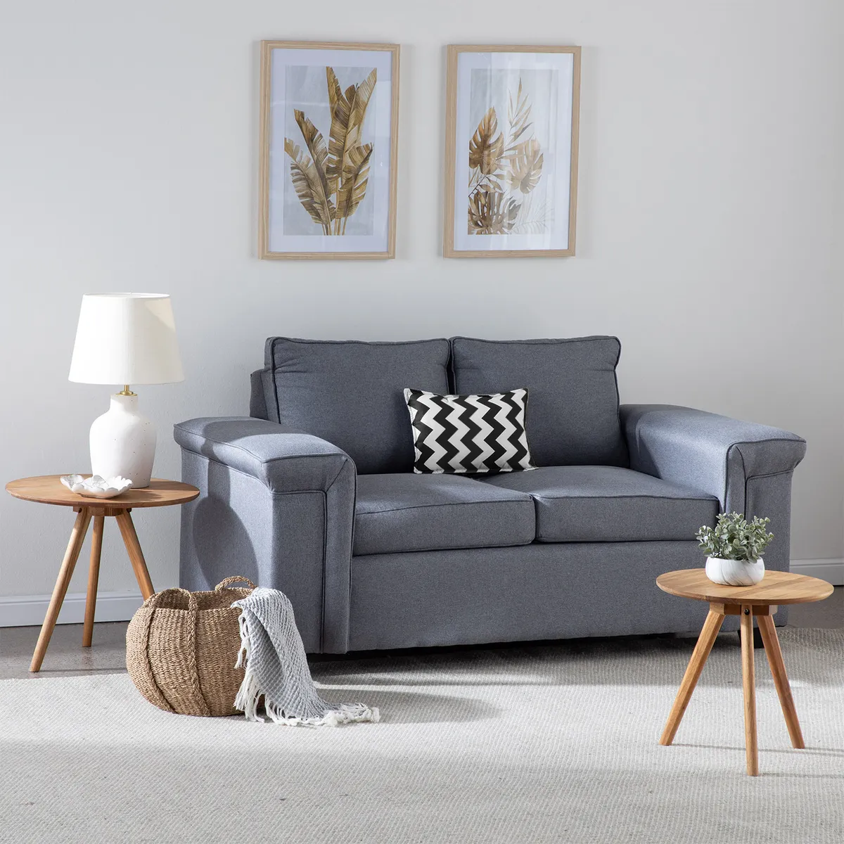 MUEBLES COTTONI - Sofá 2 cuerpos Sicilia Tela