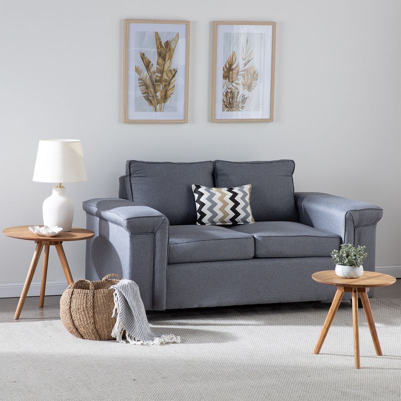 MUEBLES COTTONI - Sofá 2 cuerpos Sicilia Tela Gris