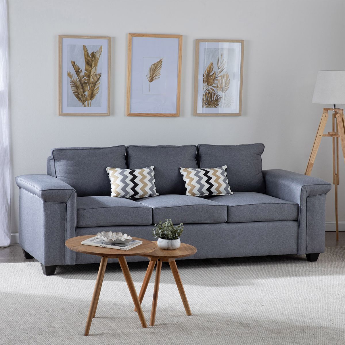 MUEBLES COTTONI - Sofá 3 cuerpos Sicilia Tela