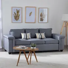 MUEBLES COTTONI - Sofá 3 cuerpos Sicilia Tela Gris