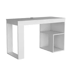 FMFURNITURE - Escritorio Recto 1 Repisa - Blanco 73.5x120x50 cm