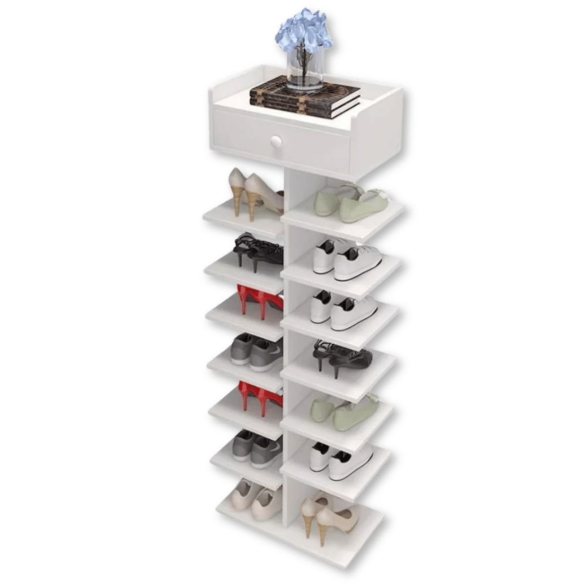 UTILISIMO - Zapatero Organizador Estante Zapatos 14 Pcs Hall Armario Color Blanco