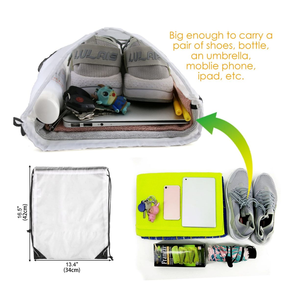 ATURE - Pack 20 Bolsos Morrales Poliester 34x42cm Estampar Sublimar