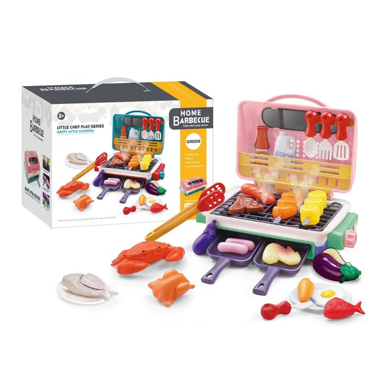 GENERICO - Juego de simulación barbacoa para niños COLOR ROSA