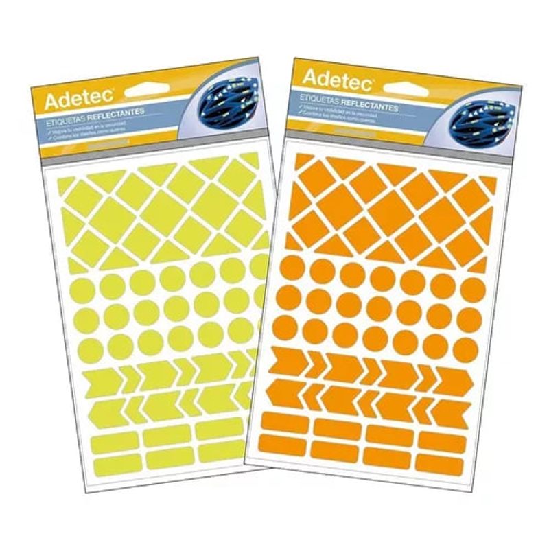 ADETEC - 66 Etiquetas Reflectantes Autoadhesivas 2 Hojas