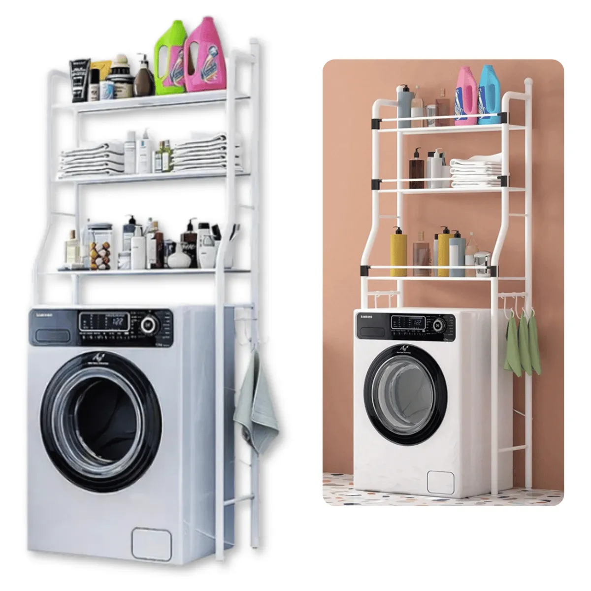 UTILISIMO - Organizador Estante De Lavadora Metalico Rack 3 Niveles