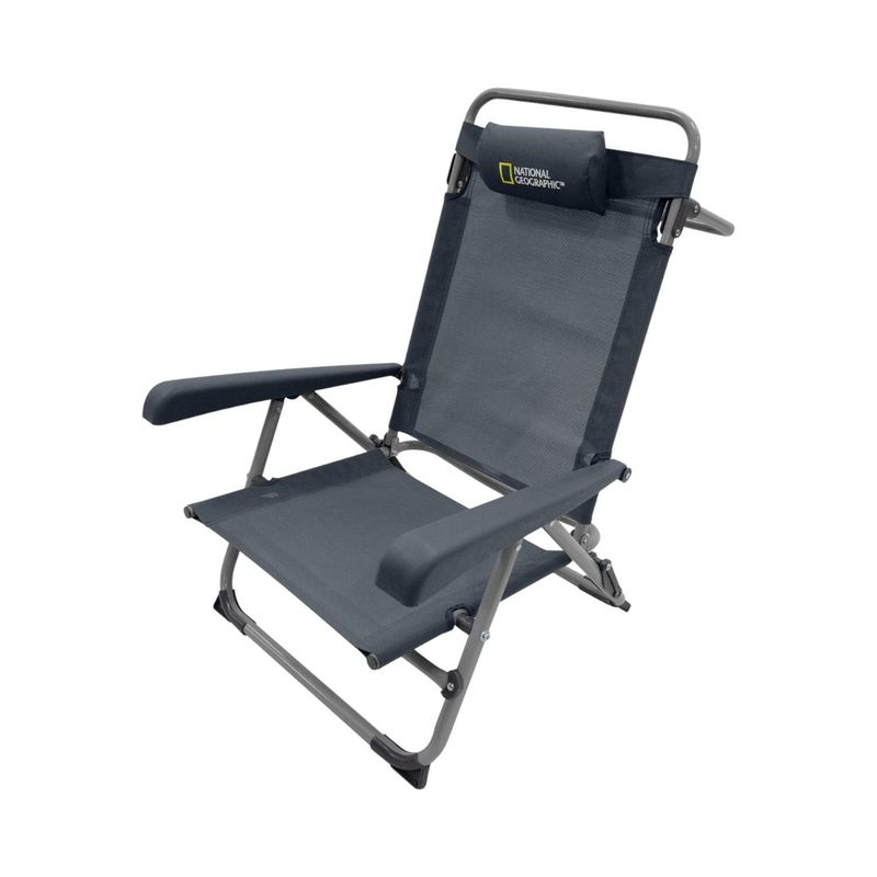 NATIONAL GEOGRAPHIC - Silla Plegable Playa Almohada Naples Gris National Geographic