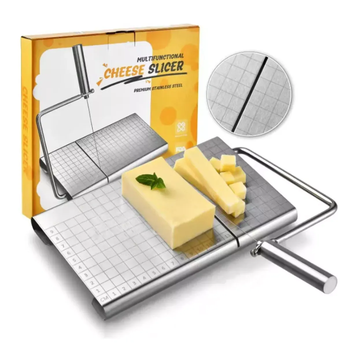 GENERICO - Cortadora De Jamón Y Queso Acero Inoxidable Con Báscula