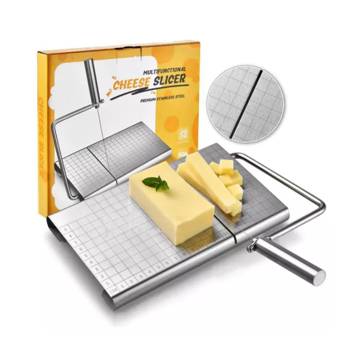 GENERICO - Cortadora De Jamón Y Queso Acero Inoxidable Con Báscula