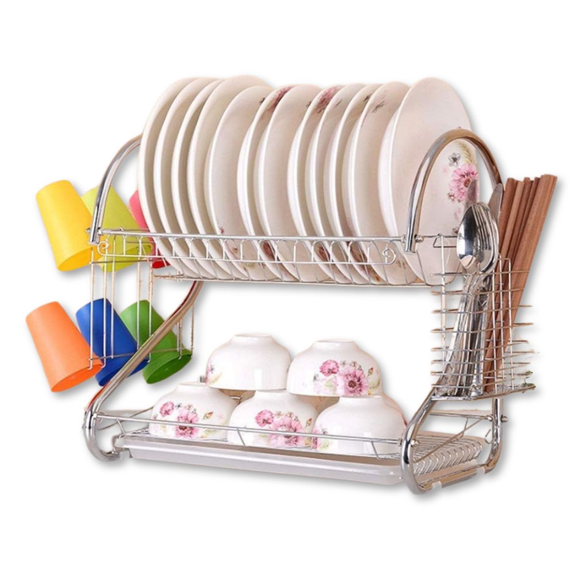 UTILISIMO - Escurridor Trastes Platos Fregadero Acero Inoxidable Moderno