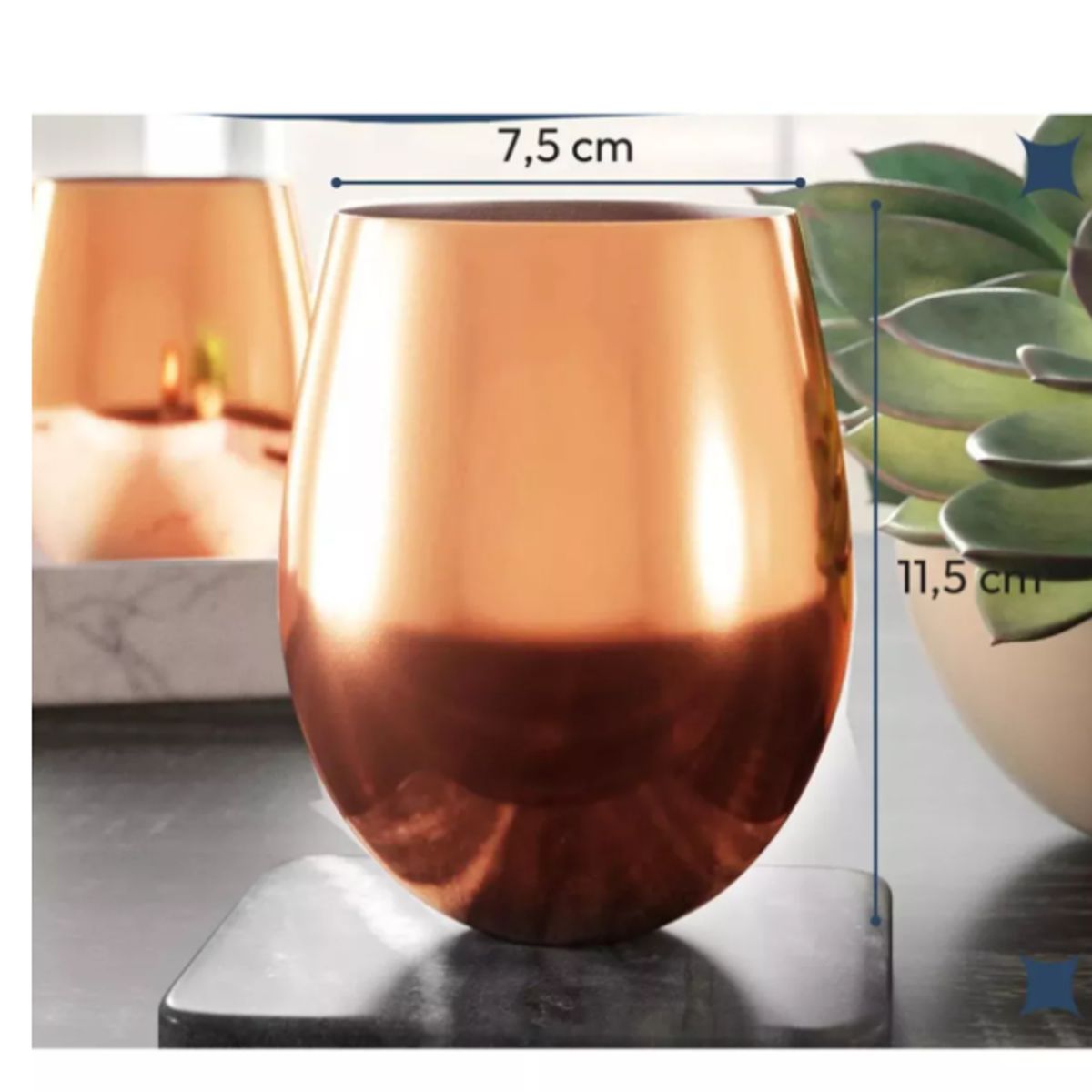 GENERICO - 2 Vasos Lisos Mugs Copas Coctel 500ml