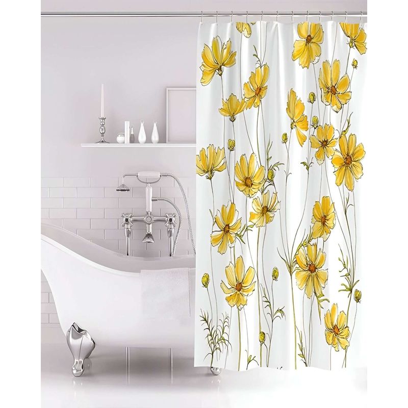 GENERICO - CORTINA DE BAÑO IMPERMEABLE MÁS FORRO DE DUCHA 180x180 cm