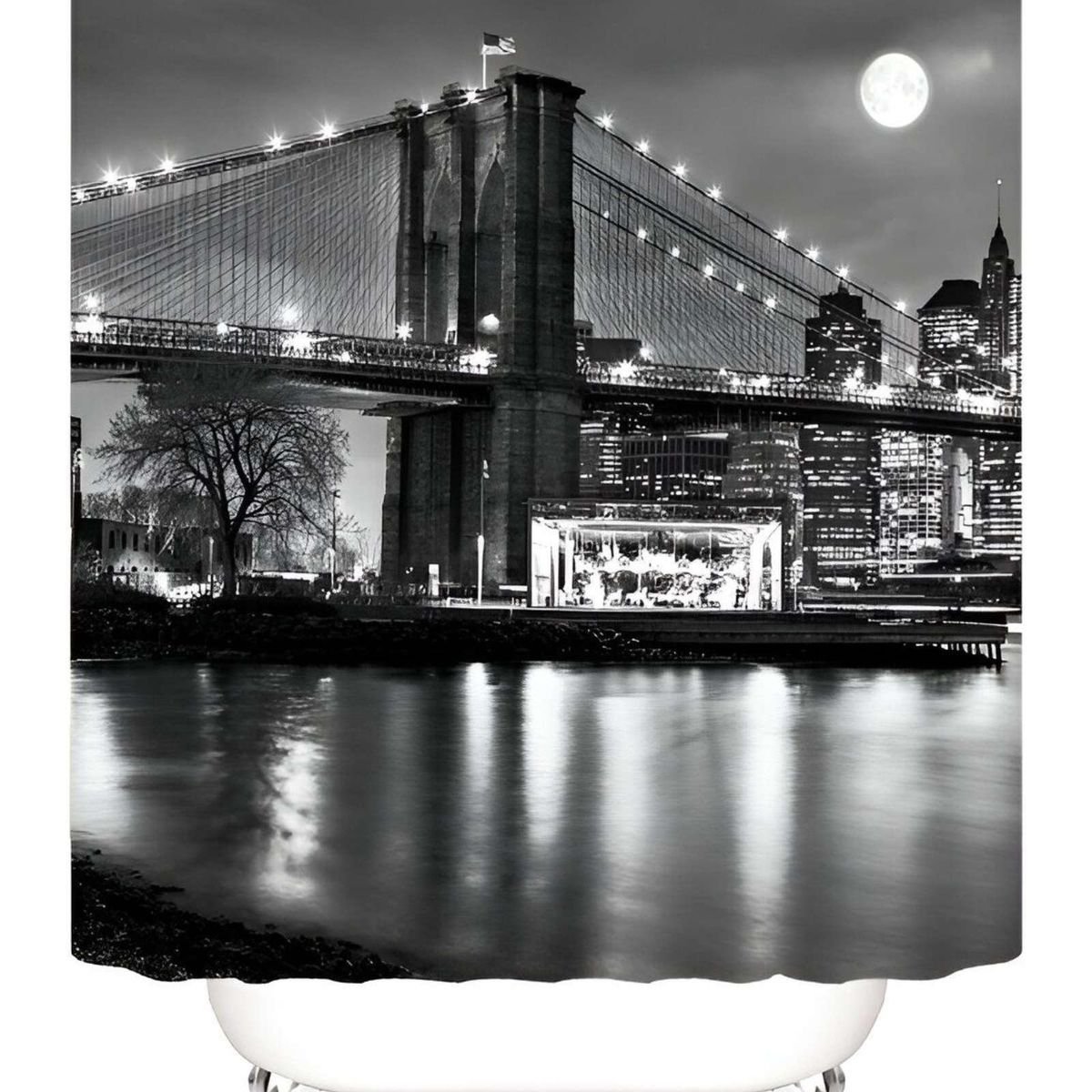 GENERICO - CORTINA DE BAÑO IMPERMEABLE MÁS FORRO DE DUCHA 180x180 cm