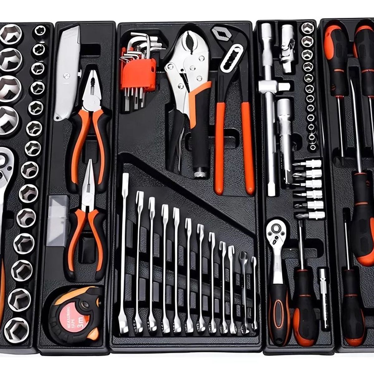 GENERICO - Caja De Herramientas Set 85 Pieza Plegable 5 Niveles Metal