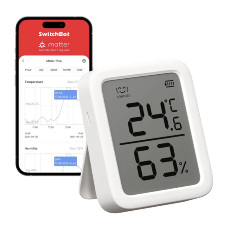 GEN - LECTOR DE TEMPERATURA Y HUMEDAD SMART SWITCHBOT METER PLUS