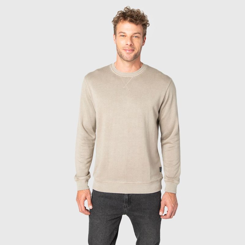 BUBBA - Classic Crewneck Taupe  Black Bubba