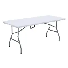 GENERICO - Mesa de exterior plegable 180CZ plástico rectangular blanco
