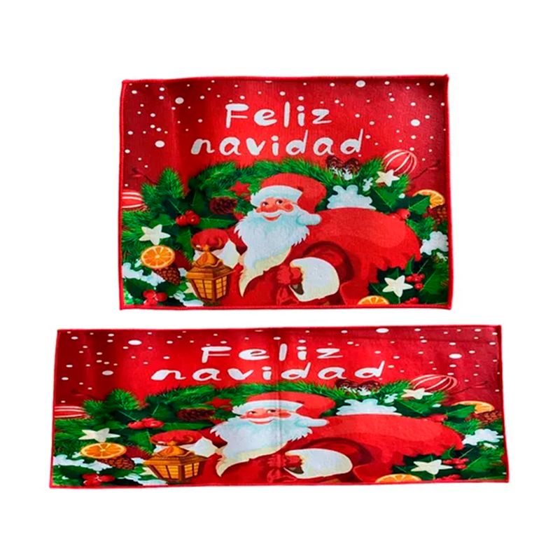 GENERICO - Set 2 Alfombra Antideslizante Navideñas Veijo Pascuero