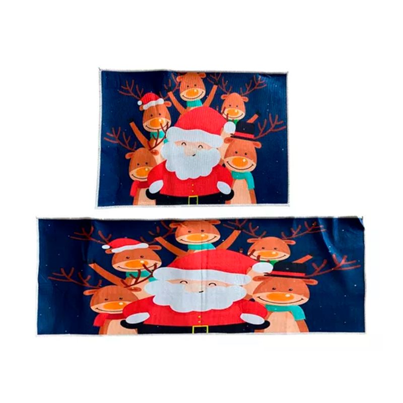 GENERICO - Set 2 Alfombra Antideslizante Navideñas Viejo Pascuero Renos