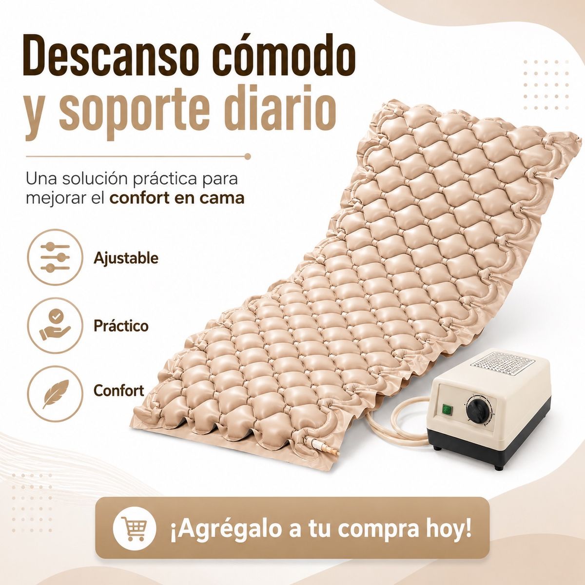 GENERICO - Colchón Antiescaras Con Motor Kit Reparacion