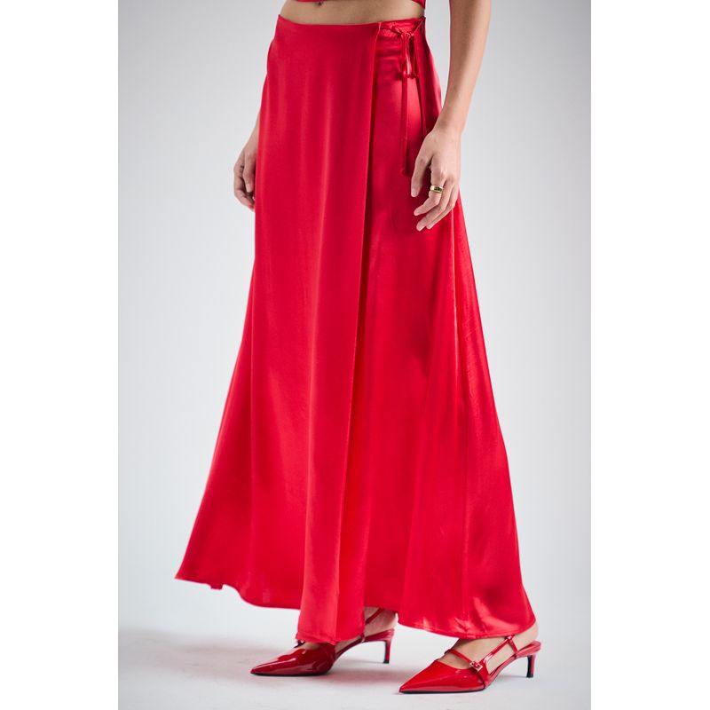 IO - Falda Larga Rojo Mujer Io