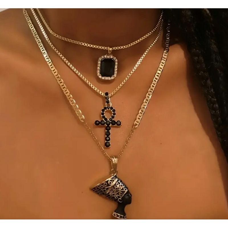 GENERICO - Collar de Cruz de Ankh y Faraón