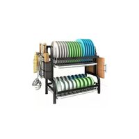 Escurridor De Platos 2 Niveles De Metal Acero Inoxidable