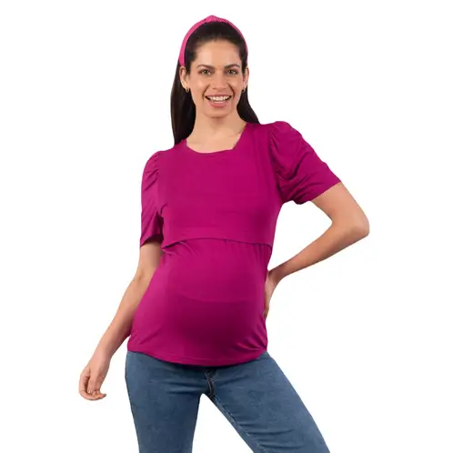 MADREMIA - Polera Maternal Lactancia Florencia manga corta Madremía