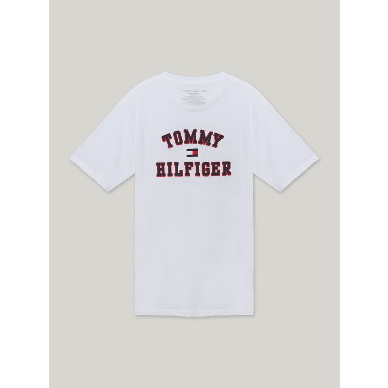 TOMMY HILFIGER - Polera De Niño Varsity Con Logo Blanco Tommy Hilfiger