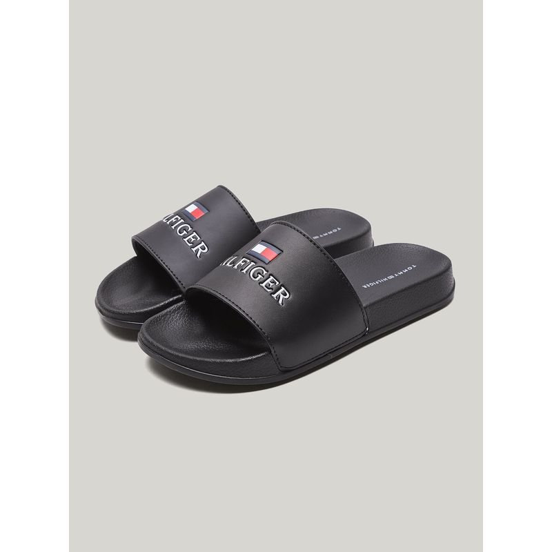 TOMMY HILFIGER - Sandalias Essential Con Logo Negro Tommy Hilfiger