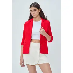 IO - Blazer Formal Liso Rojo
