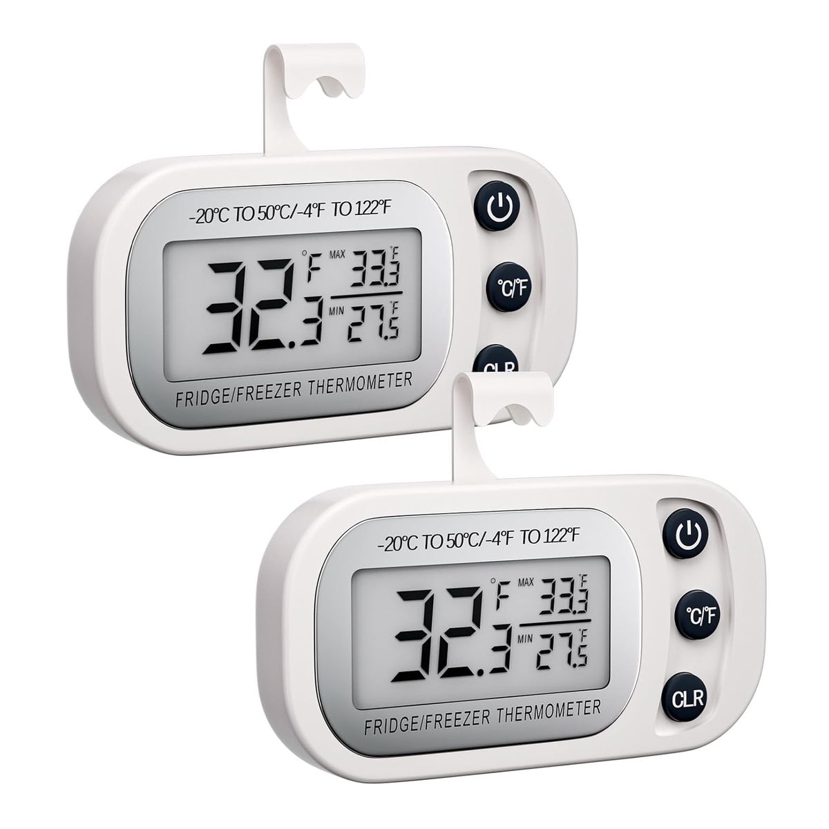 ATURE - 2pcs Termómetro Para Heladera Digitales Para Cocina Blanco