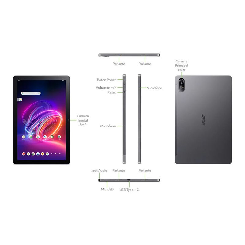 ACER - Tablet Iconia P11 Teclado + Stylus Android 14 / MT8781N /8GB/256GB/QLED 11' 2K/GPS /