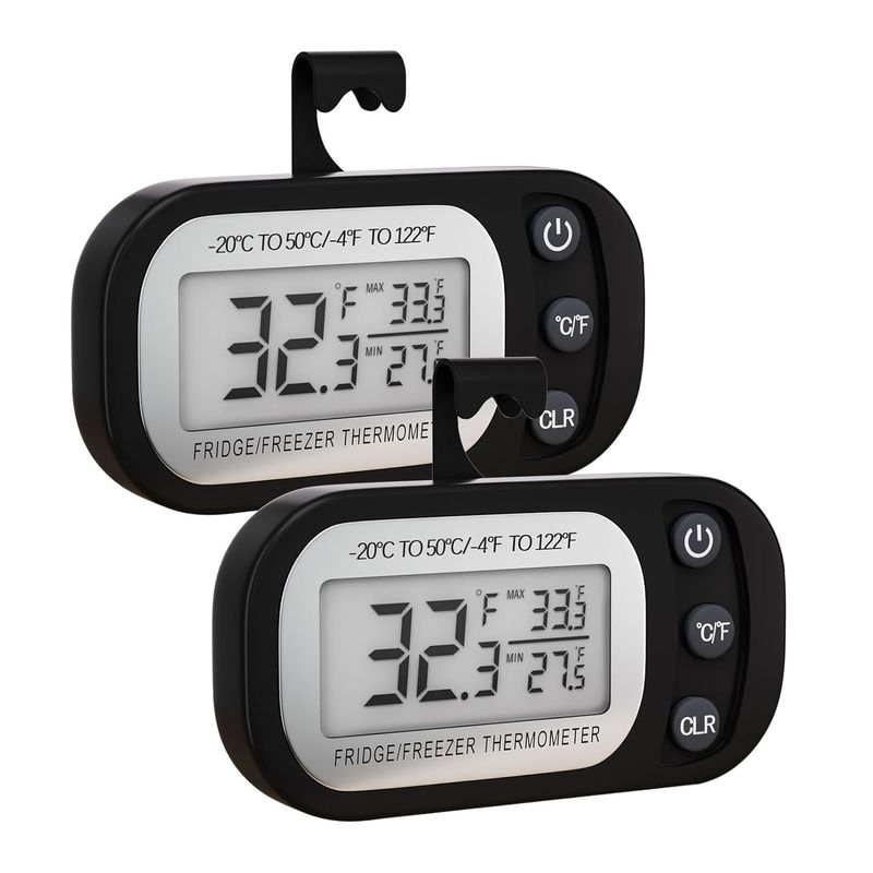ATURE - 2pcs Termómetro Para Heladera Digitales Para Cocina Negro