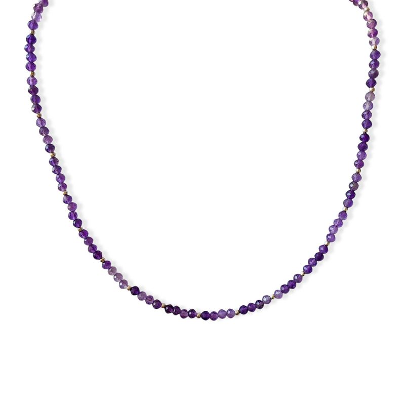 ANDREA COGGIOLA JOYAS - Collar Piedra Amatista Facetada 4mm Plata Fina 925