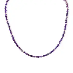 ANDREA COGGIOLA JOYAS - Collar Piedra Amatista Facetada 4mm Plata Fina 925