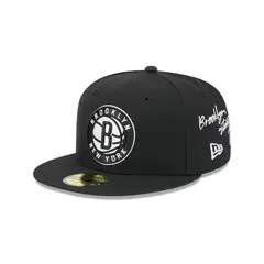 NEW ERA - Gorra 59Fifty Brooklyn Nets NBA Team Verbiage Black