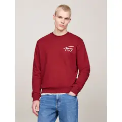 TOMMY HILFIGER - Polerón Con Logo Signature Rojo Tommy Jeans.