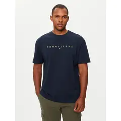 TOMMY HILFIGER - Polera Regular Fit Con Logo Bordado Azul Tommy Jeans