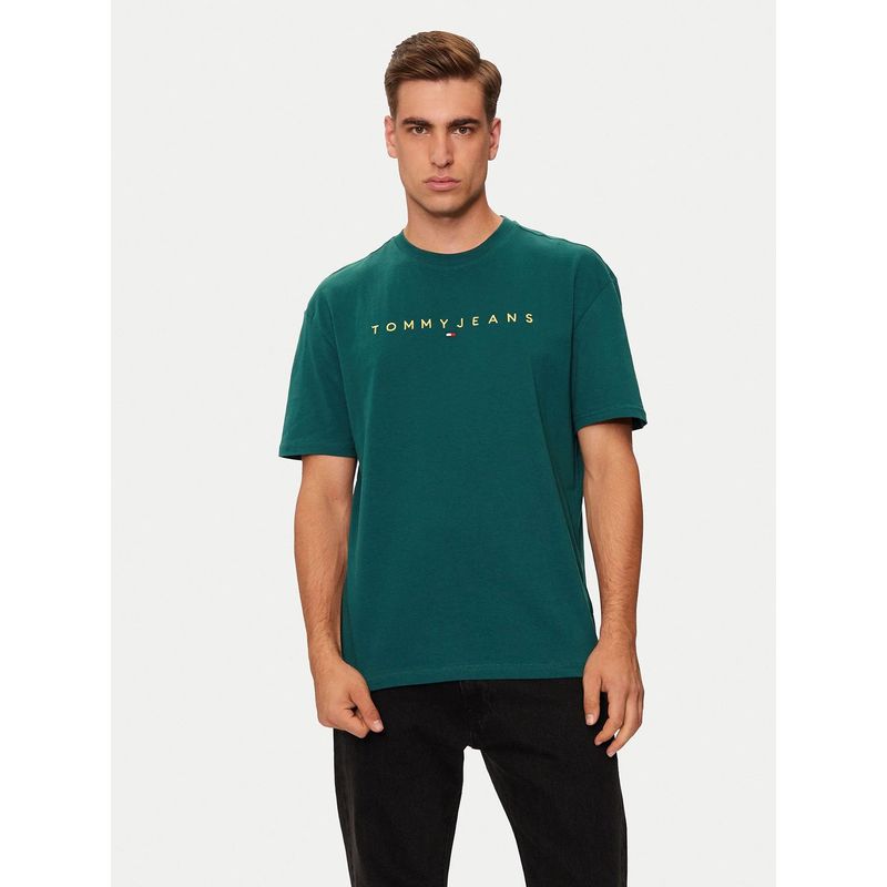 TOMMY HILFIGER - Polera Regular Fit Con Logo Bordado Verde Tommy Jeans