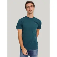 TOMMY HILFIGER - Polera Con Logo Slim Fit Verde Tommy Jeans