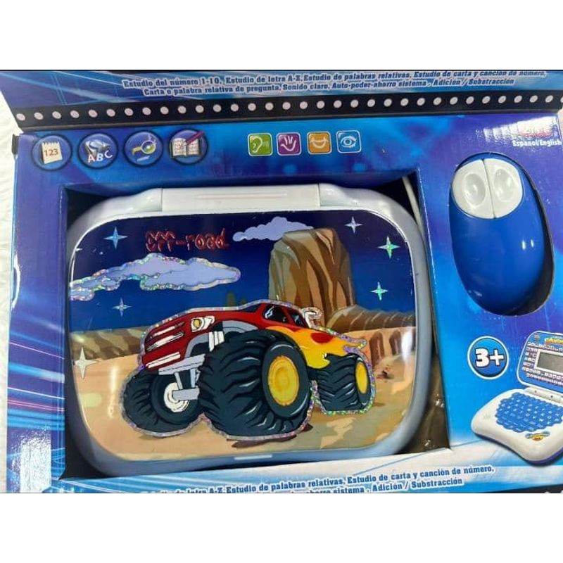 GENERICO - COMPUTADORA DIDACTICA ESPAÑOL-INGLES MONSTER CAR AZUL WYM