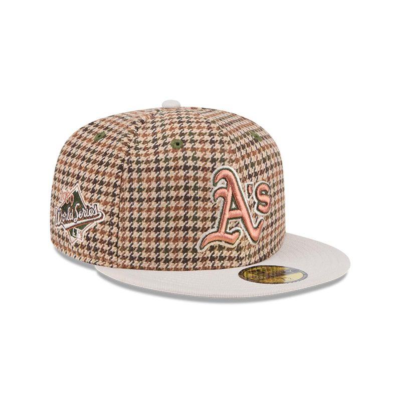 NEW ERA - Gorra 59Fifty Oakland Athletics MLB Houndstooh Open Brown