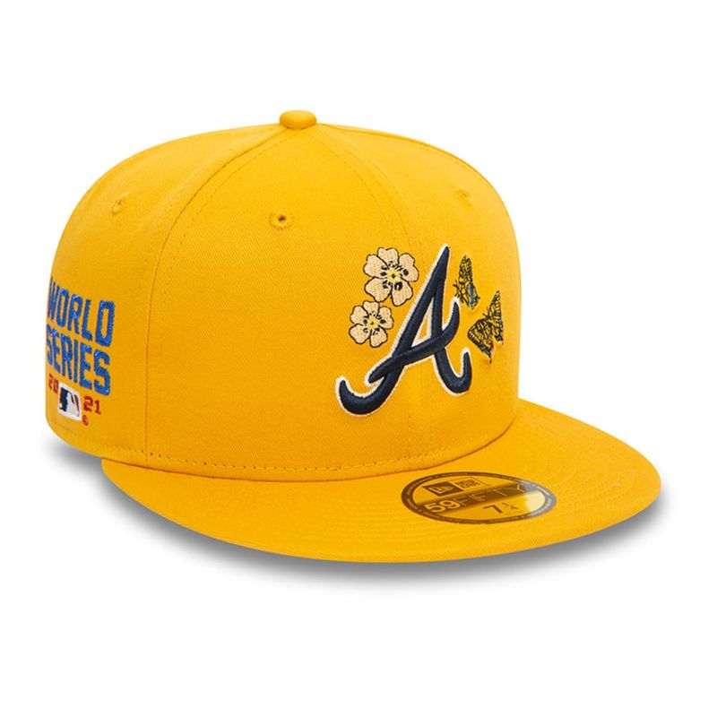 NEW ERA - Gorra 59Fifty Atlanta Braves MLB Seasonal Flower Dark Yellow