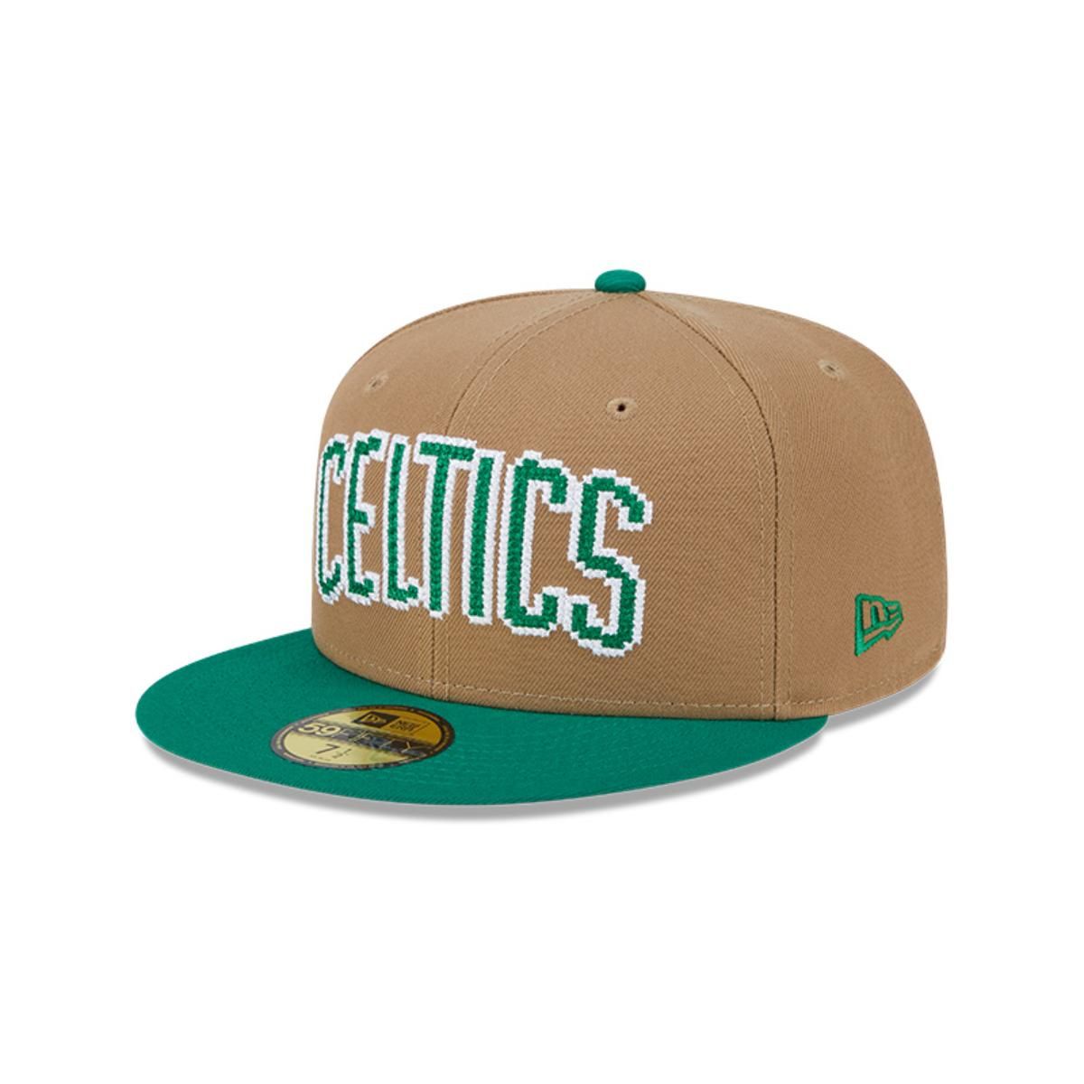 NEW ERA - Gorra 59Fifty Boston Celtics NBA 8-Bit Wordmark Beige