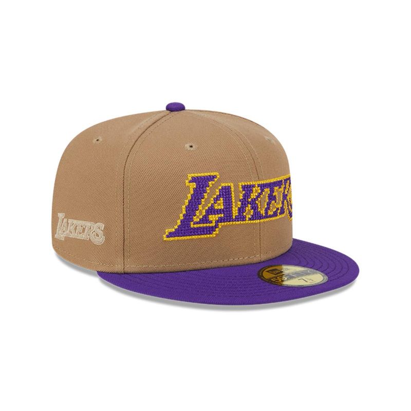 NEW ERA - Gorra 59Fifty Los Angeles Lakers NBA Classic 8-Bit Wordmark Beige